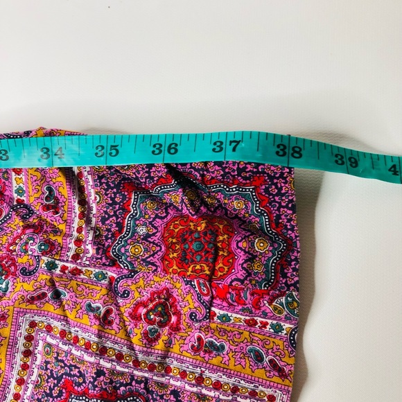 VTG 70s Handmade & OOAK Women’s Wide Leg Super Flare Culottes Pants Red Paisley - Picture 10 of 15